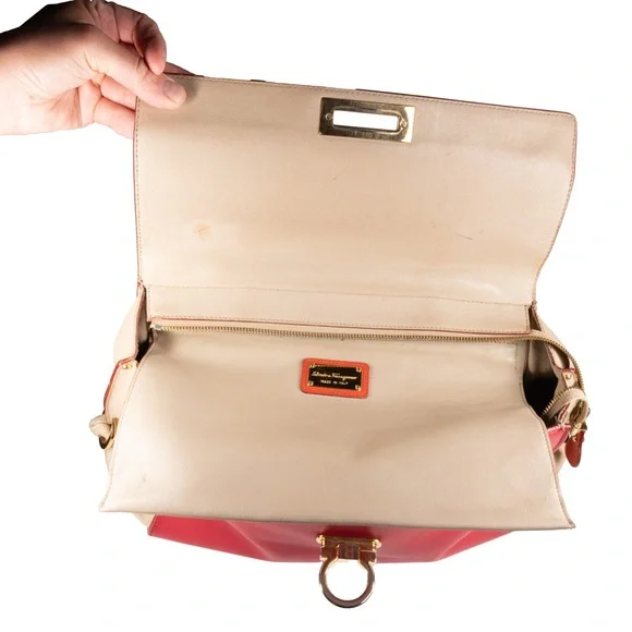 Salvatore Ferragamo Red and Orange Sofia Satchel - Picture 9 of 9